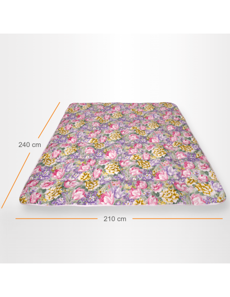 Pilota Pernador cu 15% puf si pana de gasca, 210x240 cm, Flori mov