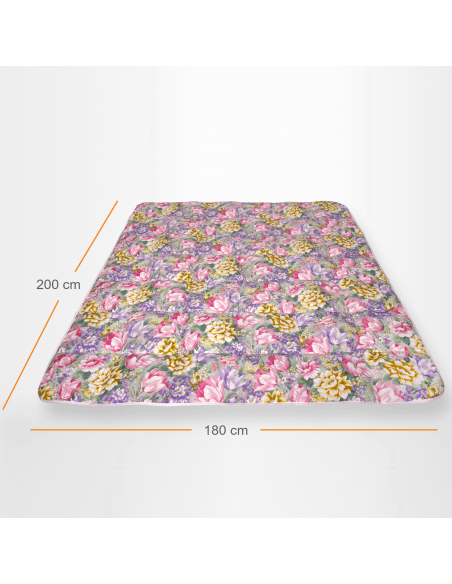 Pilota Pernador cu 15% puf si pana de gasca, 180x200 cm, Flori mov