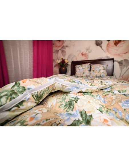 Pilota Pernador cu 15% puf si pana de gasca, 120x200 cm, Flori albastre