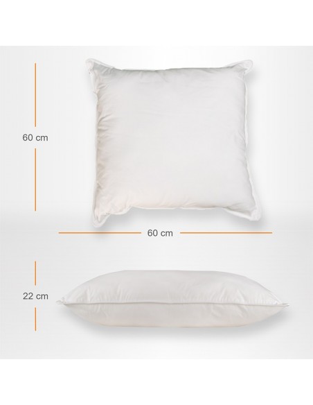 Set de 2 perne Pernador cu puf si pana de gasca, 60x60 cm, Alb