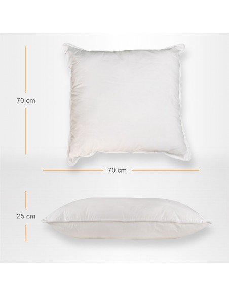 Set de 2 perne Pernador cu puf si pana de gasca, 70x70 cm, Alb