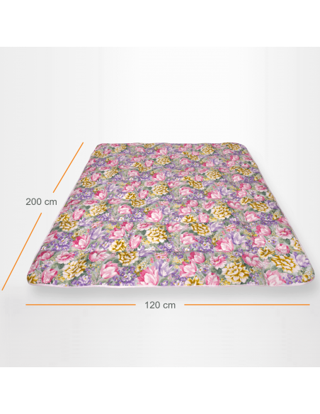 Pilota Pernador cu 30% puf si pana de gasca, 120x200 cm, Flori mov