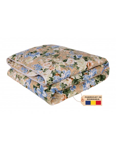 Pilota Pernador cu 30% puf si pana de gasca, 120x200 cm, Flori albastre