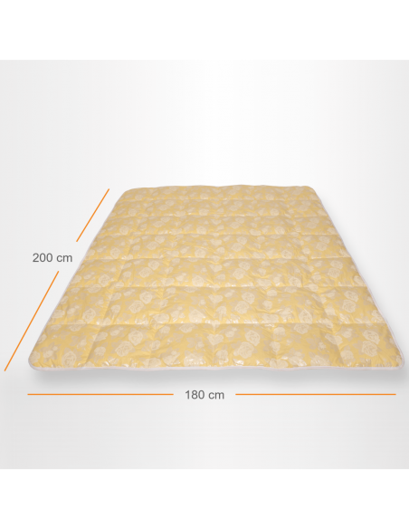 Pilota Pernador cu 30% puf si pana de gasca, 210x240 cm, Crem cu trandafiri argintii