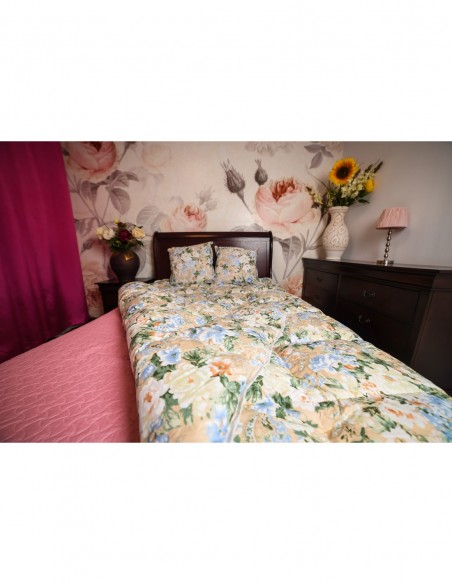 Pilota Pernador cu 30% puf si pana de gasca, 210x240 cm, Flori albastre