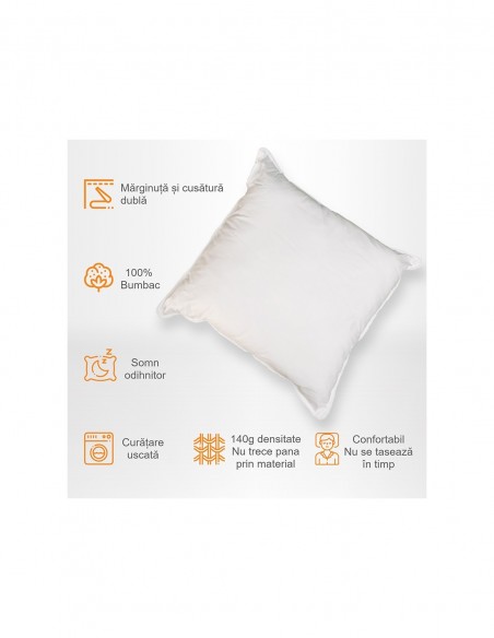 Perna Pernador cu 15% puf si pana de gasca, 50x70 cm, Alb