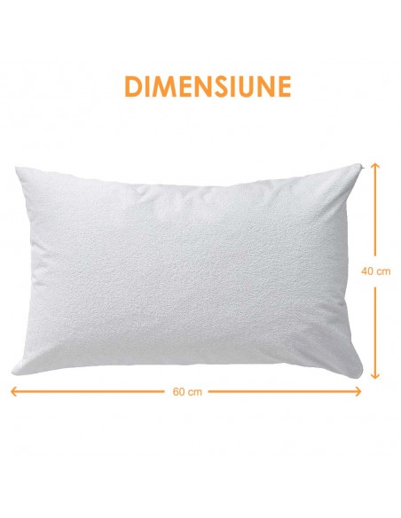 Husa perna impermeabila Pernador, frotir cu bumbac, 40x60 cm