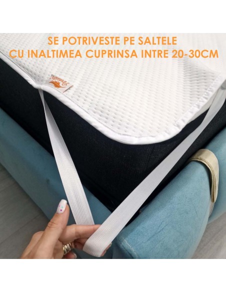 Husa protectie saltea impermeabila Pernador, matlasata, prindere cu elastic, 140x200 cm