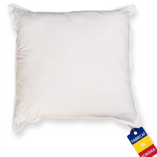 Perna Pernador cu puf si pana de gasca, 60x60 cm, Alb