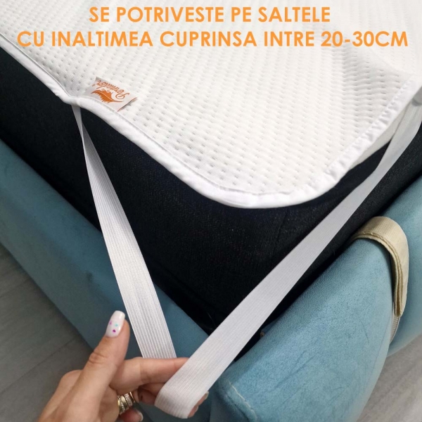 Husa protectie saltea impermeabila Pernador, matlasata, prindere cu elastic, 190x200 cm