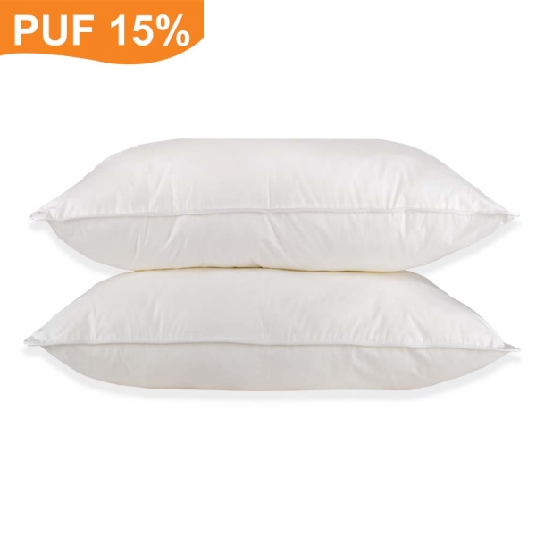 Set de 2 perne Pernador cu 15% puf de gasca si pana, 70x70 cm, Alb