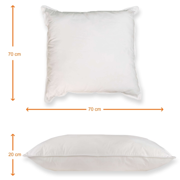Set de 2 perne Pernador cu 15% puf de gasca si pana, 70x70 cm, Alb