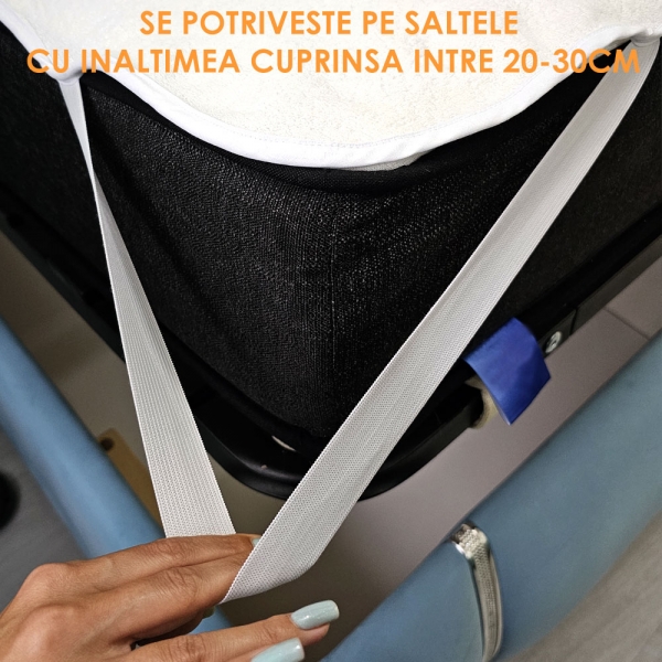 Husa protectie saltea impermeabila Pernador, bumbac respirabil, prindere cu elastic, 110x200 cm