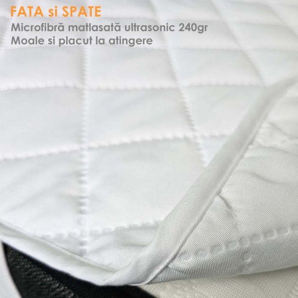 Husa protectie saltea Pernador, microfibra matlasata ultrasonic 240gr, prindere cu elastic, 160x200 cm