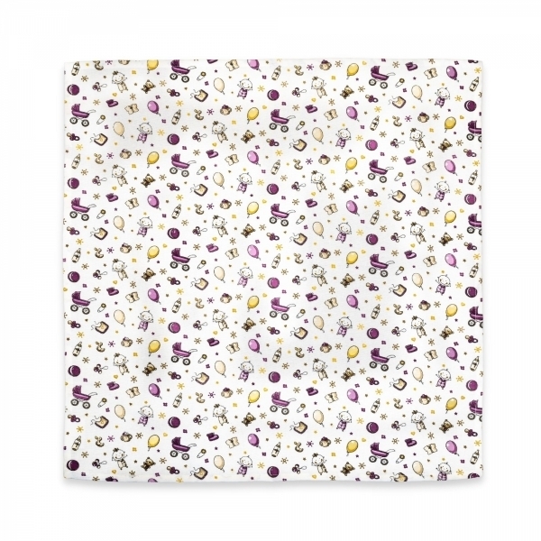 2 Scutece reutilizabile 70x70cm, jucarii mov