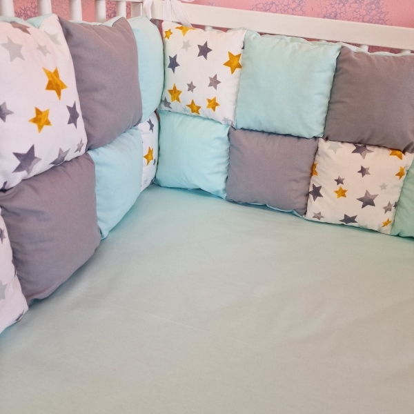 Aparatori de patut tip Patchwork gri...