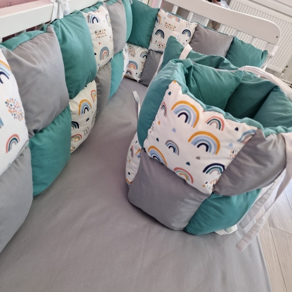 Aparatori de patut tip Patchwork gri...