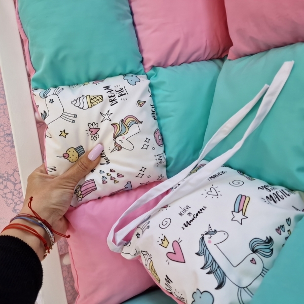 Aparatori de patut tip Patchwork roz...