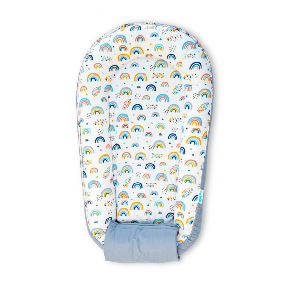 Baby Nest din Bumbac, model gri curcubee