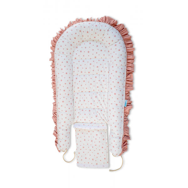 Baby Nest Premium din Bumbac, model fundita maro