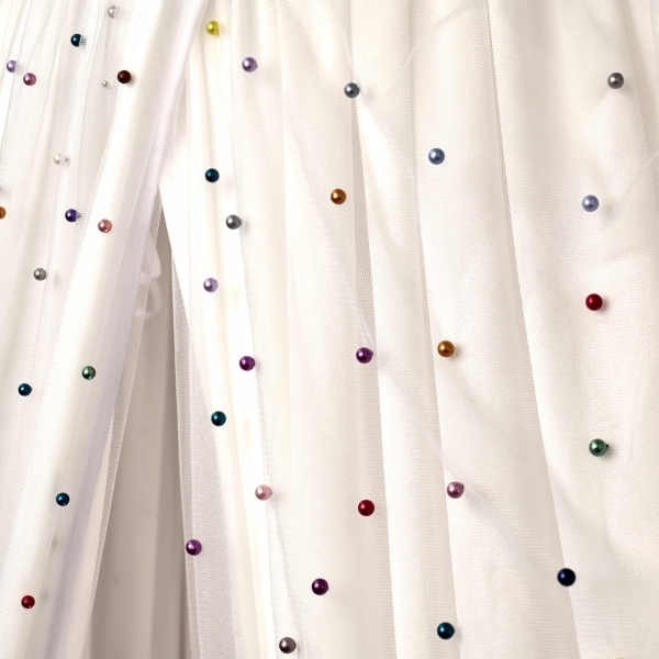 Baldachin de tavan din tulle si voal, alb