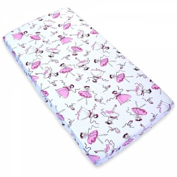 Cearsaf cu elastic pentru patut copii 120x60, balerine