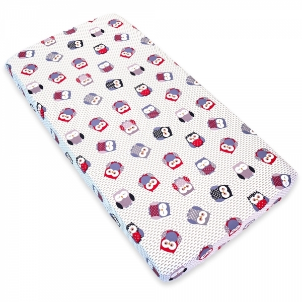 Cearsaf cu elastic pentru patut copii 120x60, bufnite