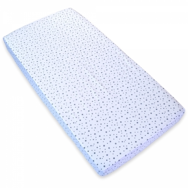Cearsaf cu elastic pentru patut copii 120x60, stelute gri