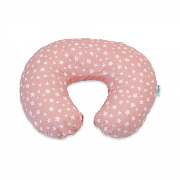 Husa Perna pentru alaptare 2 in 1, stelute albe cu fundal roz