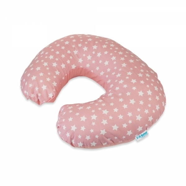 Husa Perna pentru alaptare 2 in 1, stelute albe cu fundal roz
