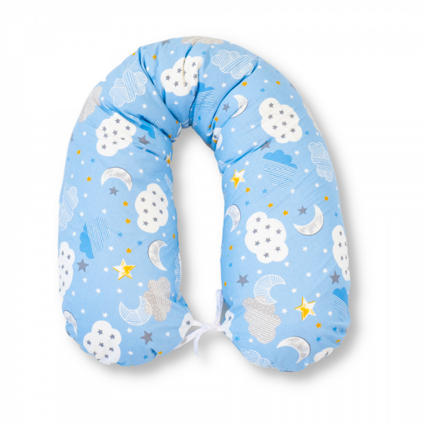 Husa din Bumbac pentru perna pentru gravide tip cornulet 3 in 1, norisori