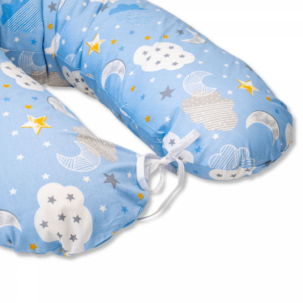 Husa din Bumbac pentru perna pentru gravide tip cornulet 3 in 1, norisori