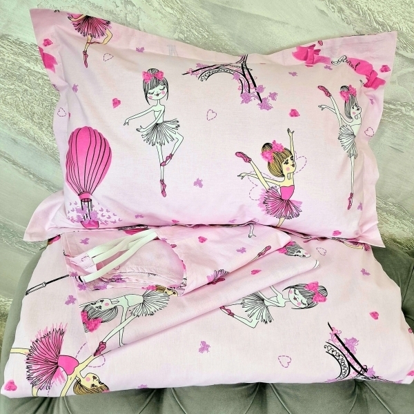 Lenjerie din Bumbac pentru patut stivuibil, Balerina la Paris