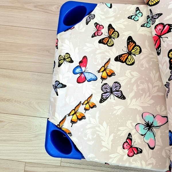 Lenjerie din Bumbac pentru patut stivuibil, Fluturi colorati