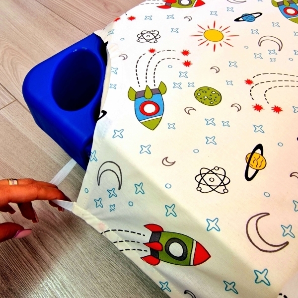 Lenjerie din Bumbac pentru patut stivuibil, Rachete si planete