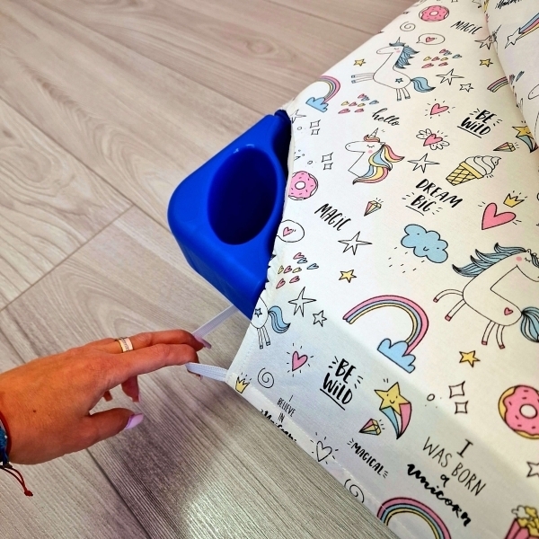 Lenjerie din Bumbac pentru patut stivuibil, Unicorn si briose