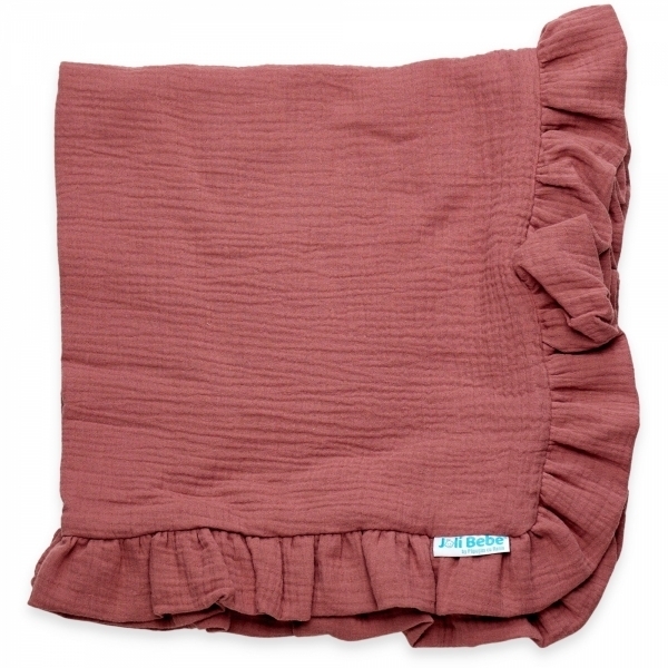 Paturica din muselina dublata, 80 x 80cm, grena