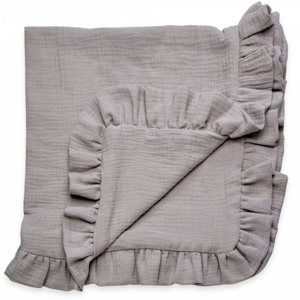 Paturica din muselina dublata, 80 x 80cm, gri