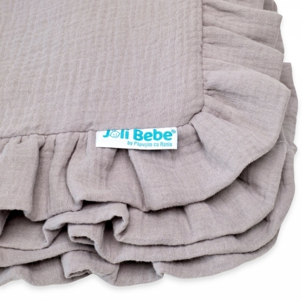 Paturica din muselina dublata, 80 x 80cm, gri