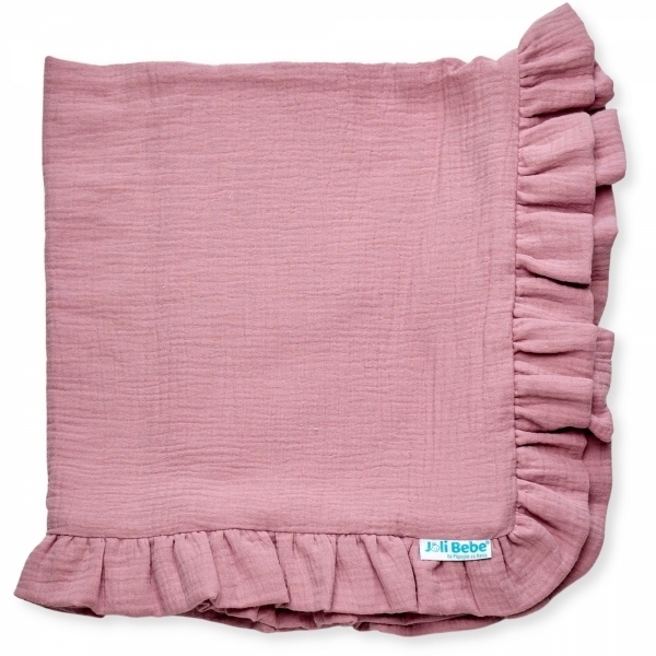 Paturica din muselina dublata, 80 x 80cm, roz deschis