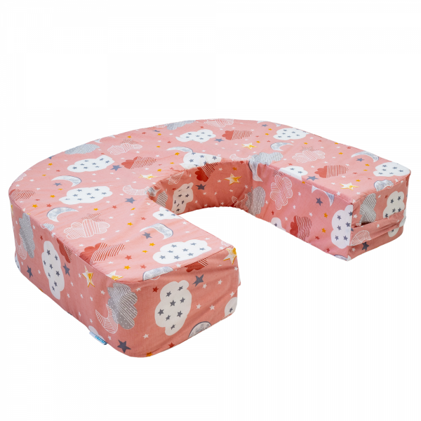 Perne pentru alaptat gemeni cu spatar, norisori roz