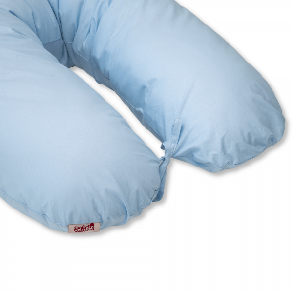 Perna pentru gravide tip cornulet 3 in 1 din bumbac, albastra