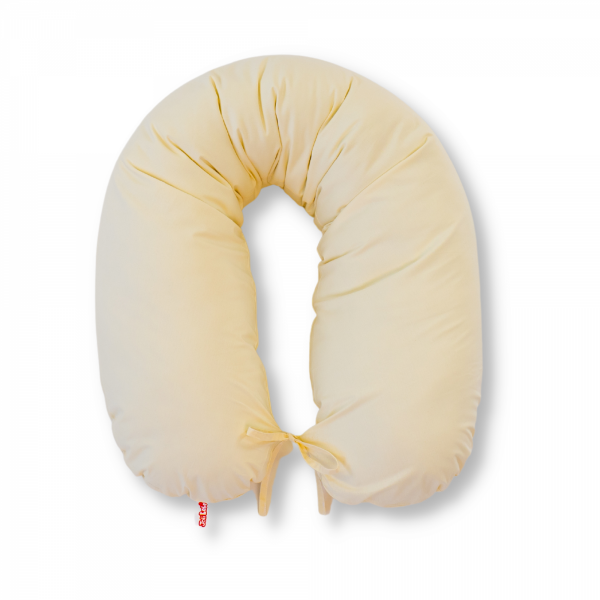 Perna pentru gravide tip cornulet 3 in 1 din bumbac, crem
