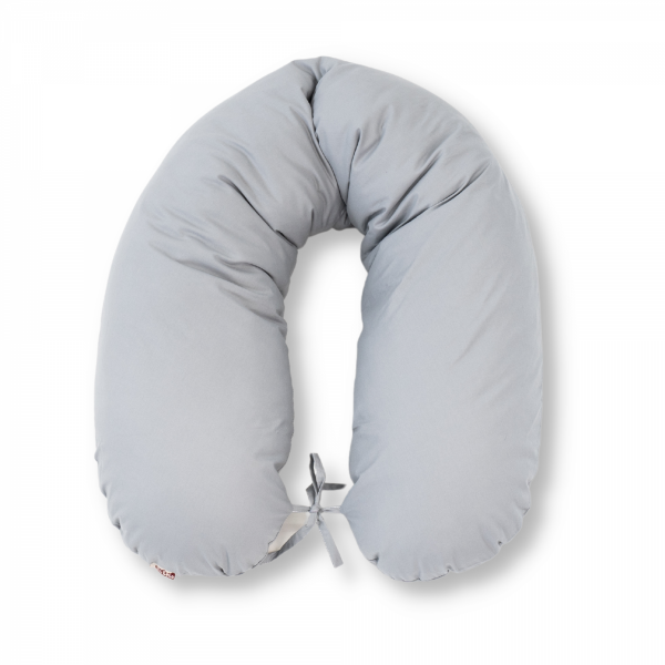 Perna pentru gravide tip cornulet 3 in 1 din bumbac, gri