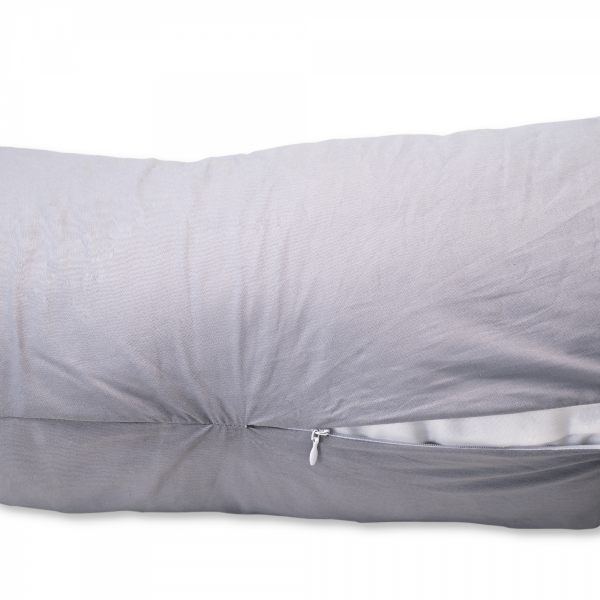Perna pentru gravide tip cornulet 3 in 1 din bumbac, gri