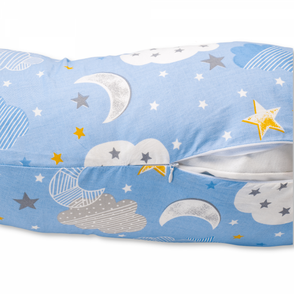 Perna pentru gravide tip cornulet 3 in 1 din bumbac, norisori