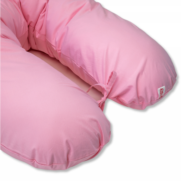 Perna pentru gravide tip cornulet 3 in 1 din bumbac, roz