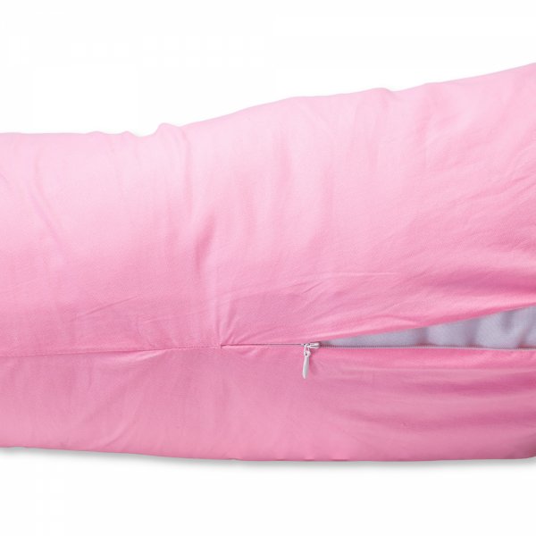 Perna pentru gravide tip cornulet 3 in 1 din bumbac, roz