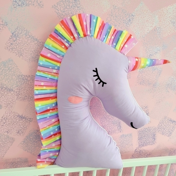 Perna decorativa Unicorn, mov