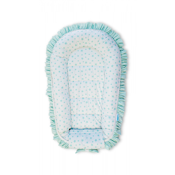 Set 5 piese Baby Nest Premium din Bumbac, model fundita menta